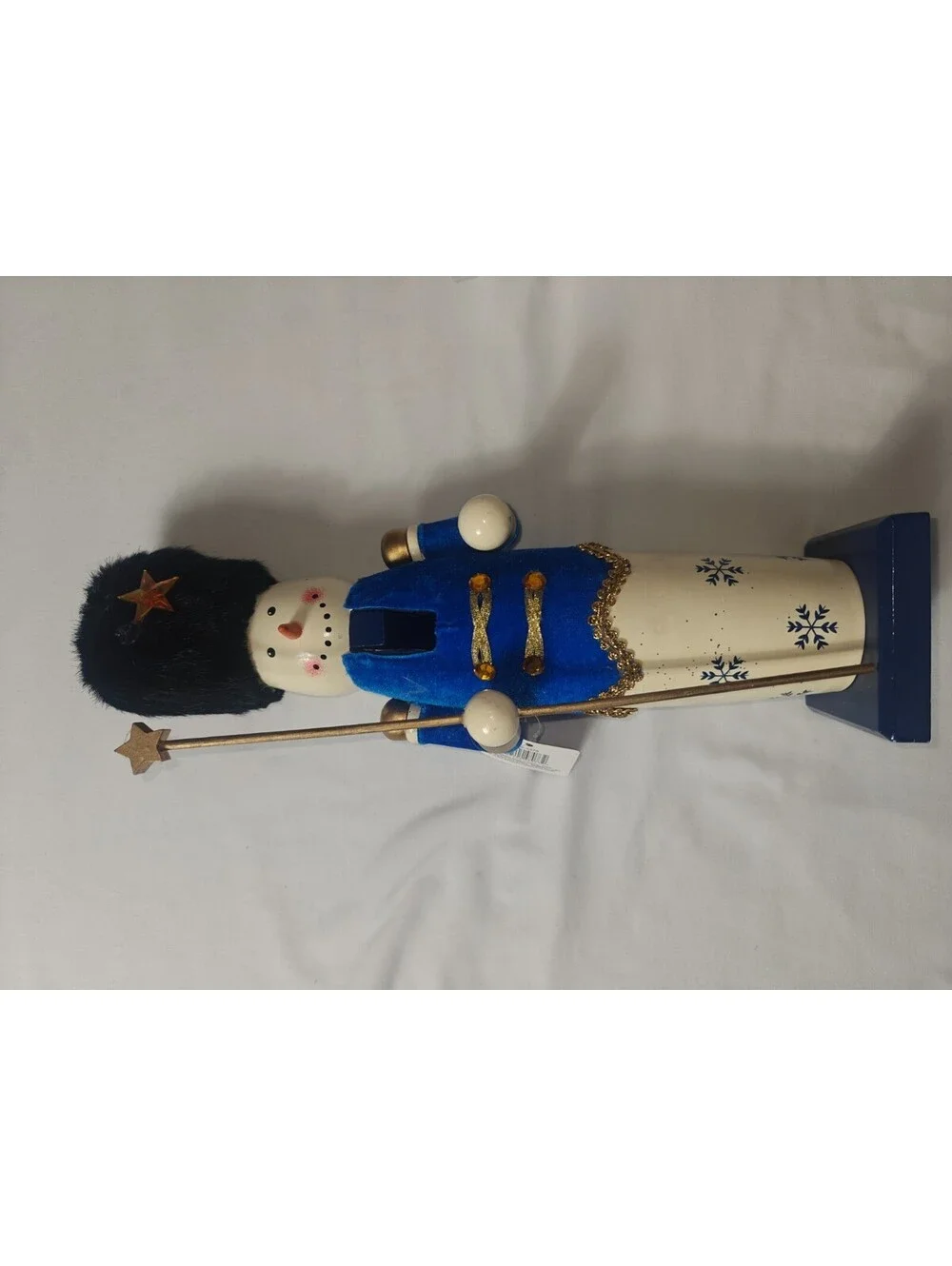 Wooden Snowman Nutcracker featuring a navy  Christmas  Winter Decoration 17